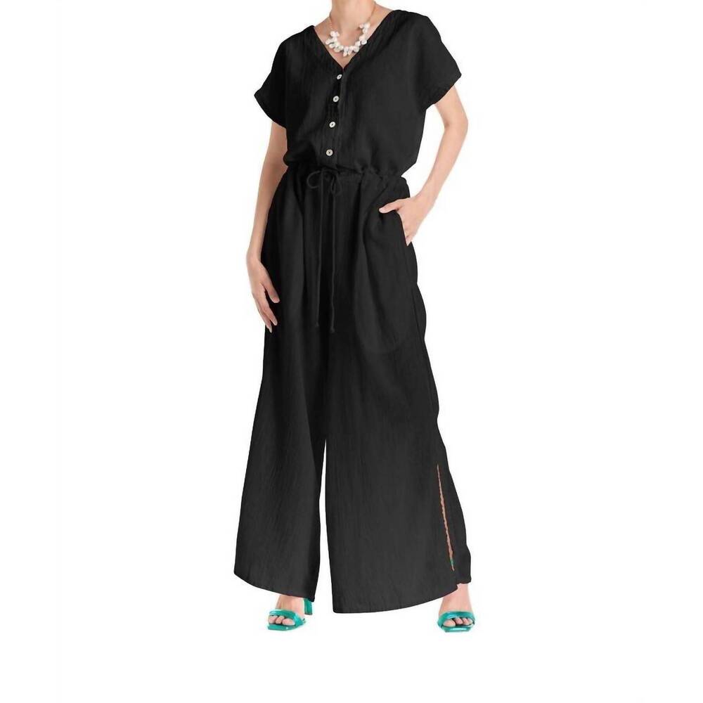 NEW OH MY GAUZE! mina wide leg jumpsuit in black